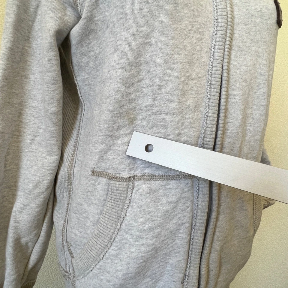 Sudadera con Capucha Y2K American Eagle Cremallera Completa Gris XS Para Hombres Forrada Térmica 2000 Foto 4 de 4