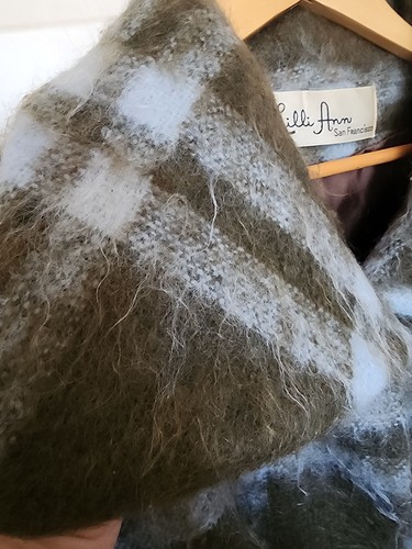 1960s Lilli Ann Plaid Mohair Coat | 50's 60's Mid Century Designer Wool Coat - Picture 4 of 12