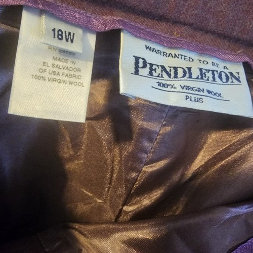 Pantalones de vestir Pendleton para mujer 18W 29" entrepierna rosa 100 % lana virgen bolsillos forrados - Imagen 8 de 11