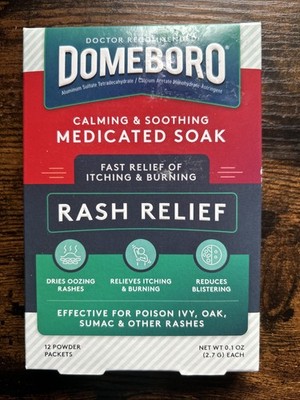 Domeboro Calming & Soothing Medicated Soak Rash Relief Astringent ~ 12 Packets