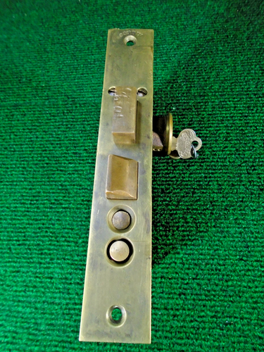 CERRADURA DE MORTAJA DE ENTRADA RESTAURADA CORBIN 1349 1/2 con llaves de cilindro - juego de llaves de 2" (21048) - Imagen 5 de 9