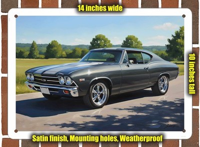 Metal Sign - 1968 Chevrolet Chevelle SS 4 Oil Painting - 14x10