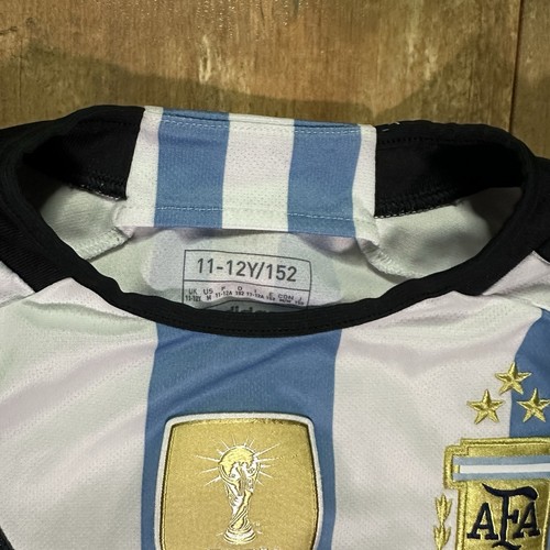 Adidas Argentina Messi Soccer Jersey #10 Youth M 11-12Y Blue White Striped - Picture 3 of 7