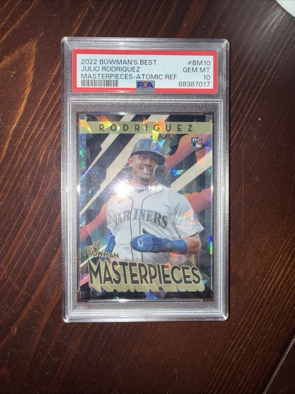 JULIO RODRIGUEZ PSA 10 2022 BOWMAN'S BEST MASTERPIECES ATOMIC REFRACTOR RC 7017
