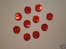 Bottoni IN Madreperla 6mm per Scarpe e Abito da Bambola Lotto Di 10 Rosso