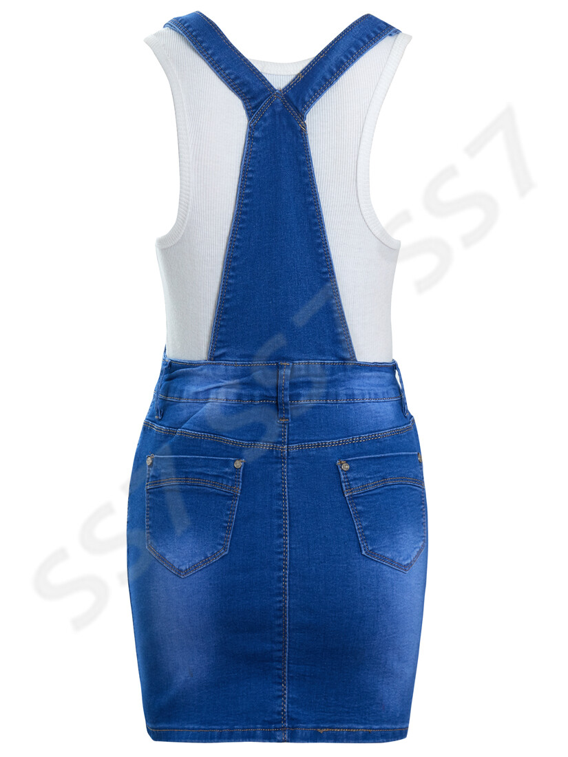 white christmas dresses DENIM DUNGAREE SKIRT – Stitchincworld main image 0