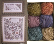 Rosewood Manor Designs ~ SS-103 Flowers Of Rosehall Chart & Valdani Thread Pack