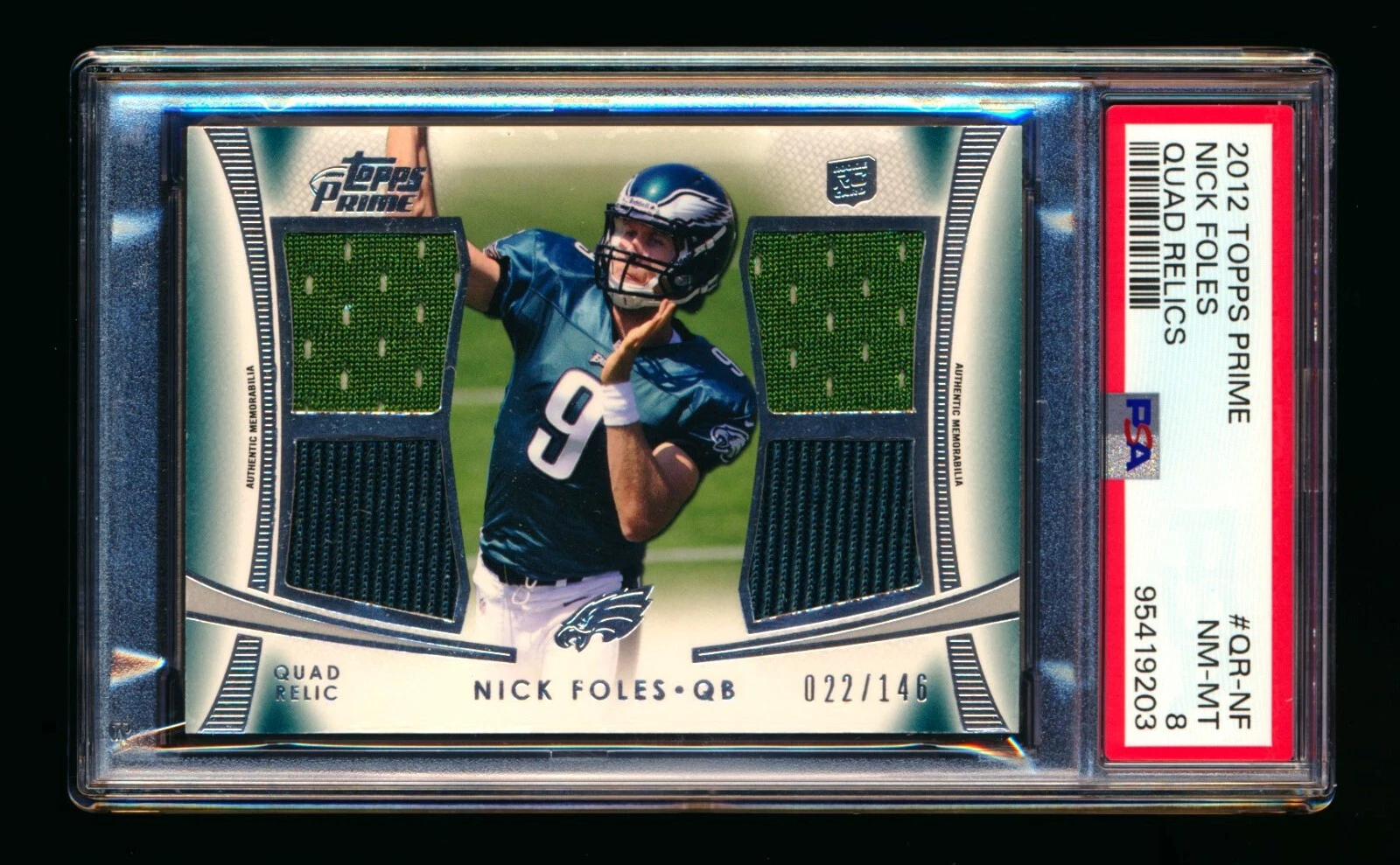 Nick Foles Topps Prime Quad Relics #QRNF Base