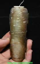 4.5''Old Chinese Han Dynasty Hetian Jade Carving Bird Yubi Yu Bi Pendant