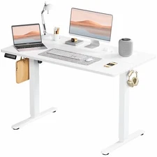 24x48 Inches Standing Desk Adjustable Height with Cable Management White