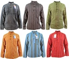 Stripy Men's Grandad Hippie Cotton Summer Light Colorful Nepalese Shirts Tops