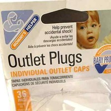 Outlet Plug Caps 36pk Clear Child Proof Safety Shock Protection New Sealed