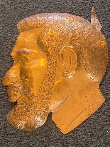 KUPFER Set Tribal Art Gesichtsmaske Afrikanische Ätzkunst Wandbehang - Bild 3 von 10