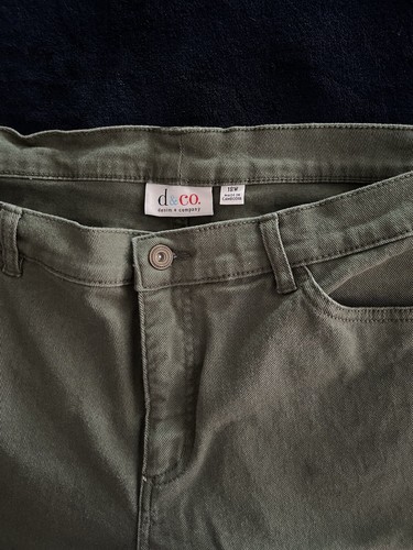 Denim & Co. "How Modern" 5 Pocket Colored Denim Bermuda Short 18W Olive - Picture 3 of 5
