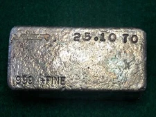 Rare Vintage WSR (Western States Refining) .999 Silver 25.1 Troy Oz Poured Bar
