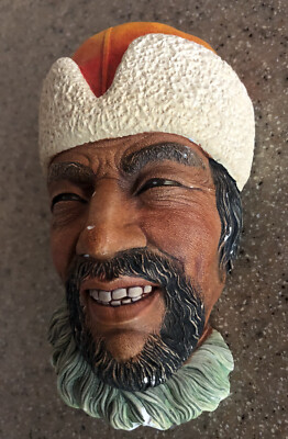Bossons England Chalkware 7'' Head Himalayan Man Sherpa Wall Art 1966