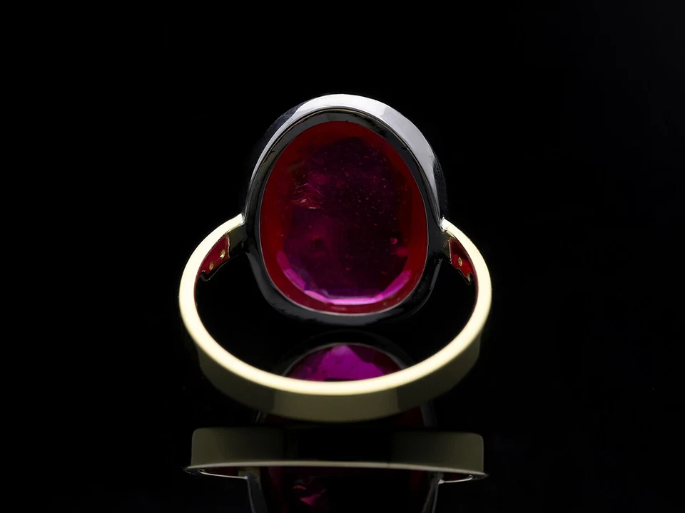 Top Preis Ring 6,14 ct. Diamanten Rubin 585 Gold 925 Silber Wert 2.500 EUR Deta - Bild 4 von 4