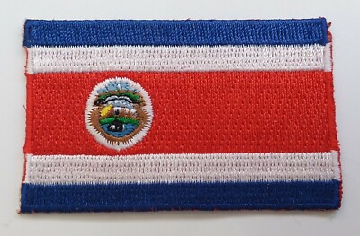 COSTA RICA FLAGGE PATCH gestickt Abzeichen bügeln aufnähen 3,8 cm x 6 cm Mittelamerika