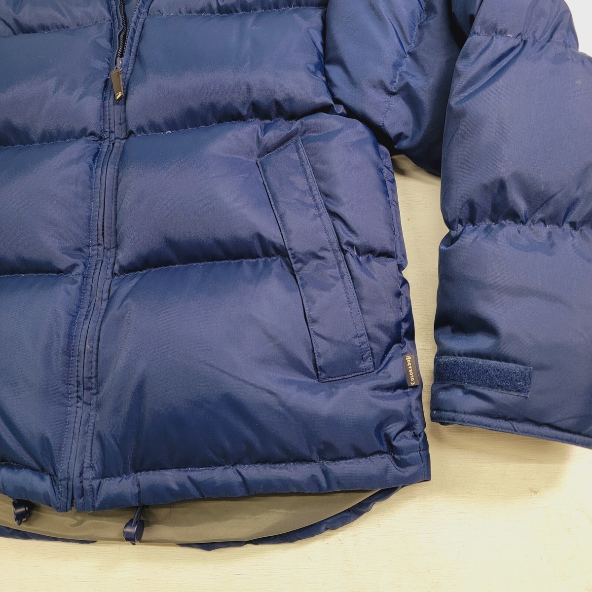 COLORADO GENUINE GOOSE DOWN HEAVY PUFFER JACKET COAT NAVY