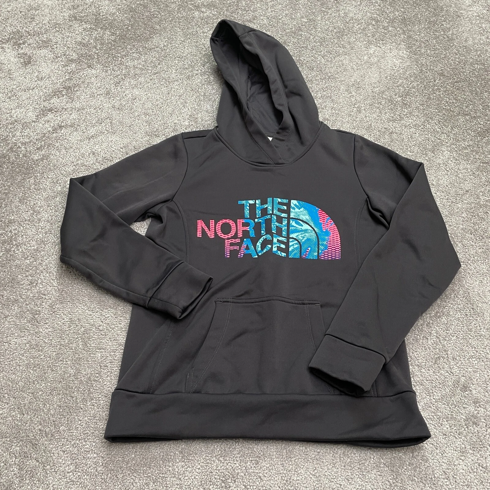 The North Face Hoodie Sweatshirt Womens Small Black Graphic Outdoor Pullover