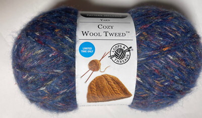 LOOPS & THREADS COZY Wool TWEED 1 Balls.  AMBER BLUES. i combine shipping.