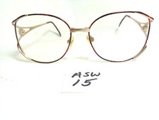 Nos Unmarked 1980's Sun or Eyeglass Frame Round Red Gold Burgudy  ASW-15 