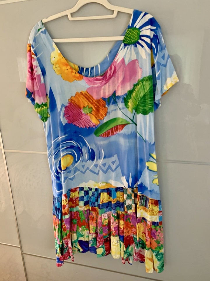 Vintage Jams World Hattie Dress Womens XL Colorful Floral Hawaiian