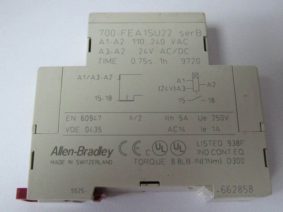 ALLEN-BRADLEY FEA1S 700-FEA1SU22 SER B TIMING RELAY - Image 2 of 4