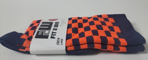 Calze equipaggio Fit 2 Win arancione navy a scacchi taglia L - Foto 6 di 7