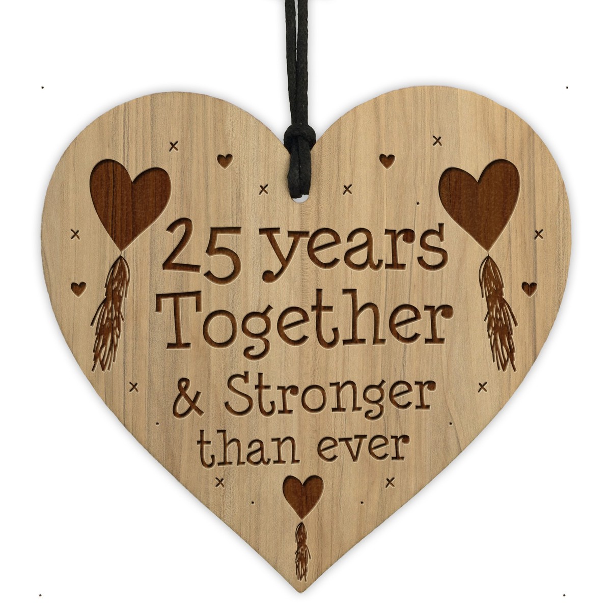 25th Anniversary Gifts Engraved Heart Husband Wife Anniversary Gifts For  Him Her