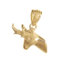 New 14k Gold Antler Deer Charm Pendant