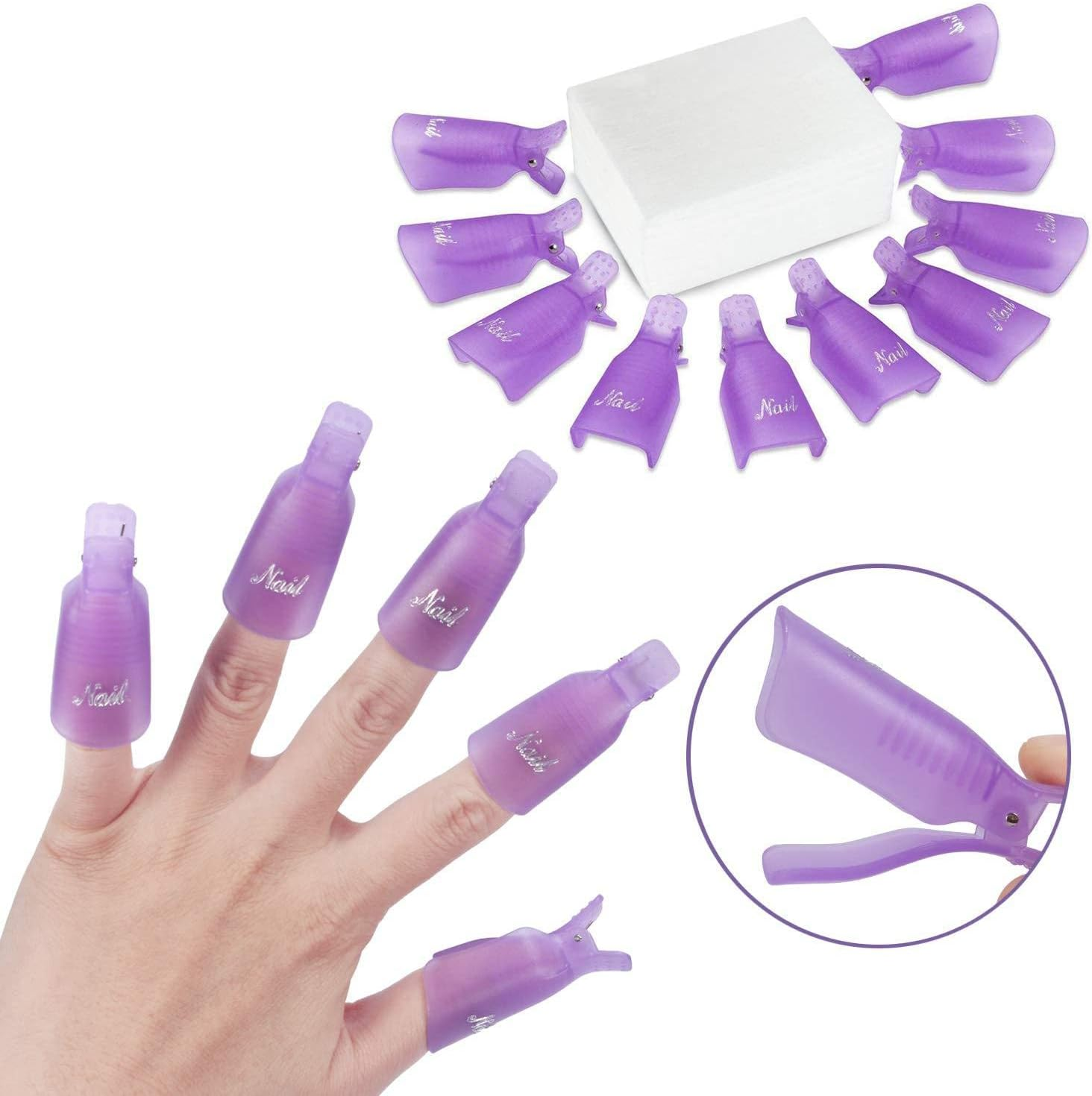 Nail Polish Gel Remover Tools Kit with Hand and Toe Nail Clips, 100