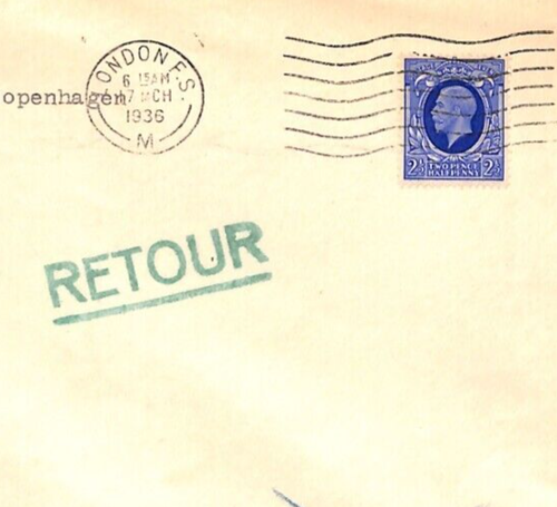 GB Air Mail Cover IMPERIAL FIRST FLIGHT DENMARK Copenhagen Retour 1936 YK287 - Picture 3 of 11