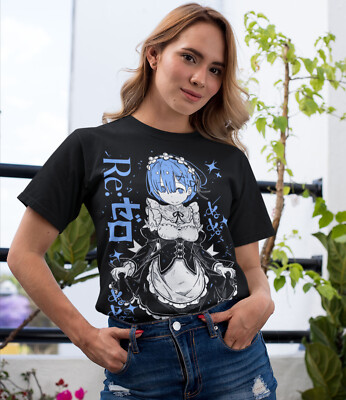 Rem Re Zero T-Shirt,Cute Re Zero Ram,Subaru,Japanese,Manga Graphic