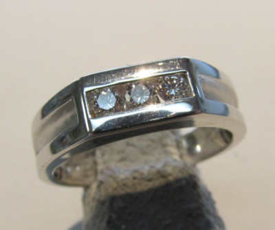 Men's High Quality Natural Diamond Ring 14k White Gold Size 10.5  MAKE OFFER
