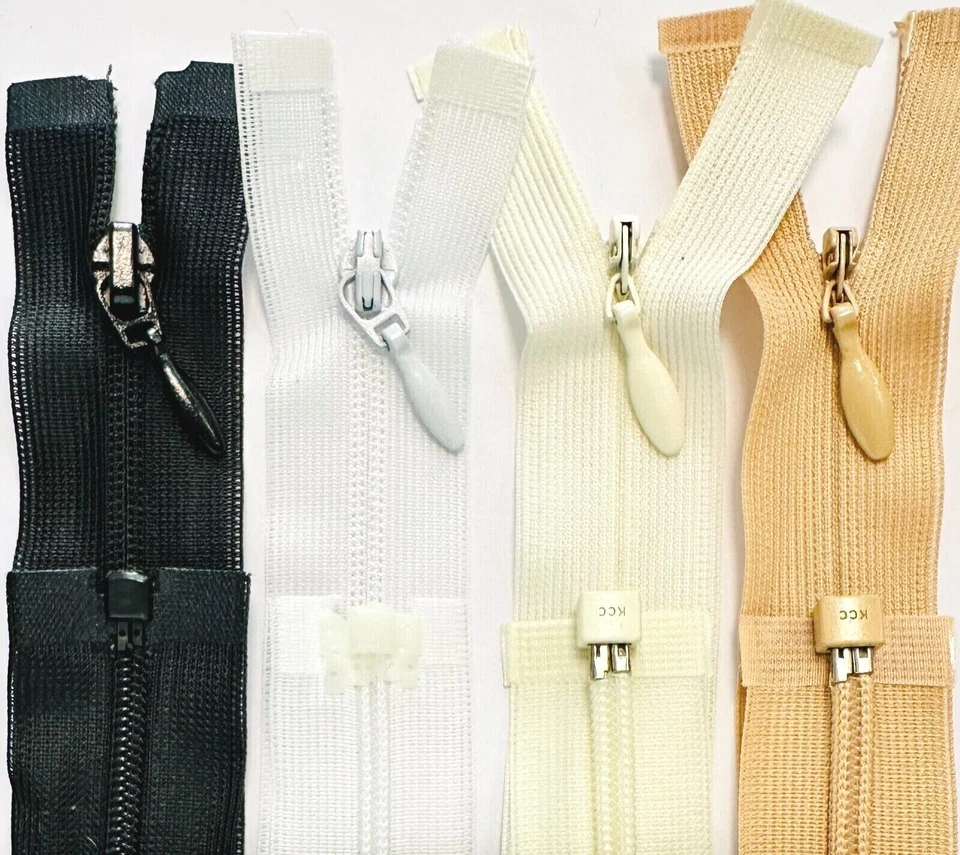 Reißverschluss naht verdeckt teilbar fein 30 35 40 45 50 60 cm schwarz weiß haut