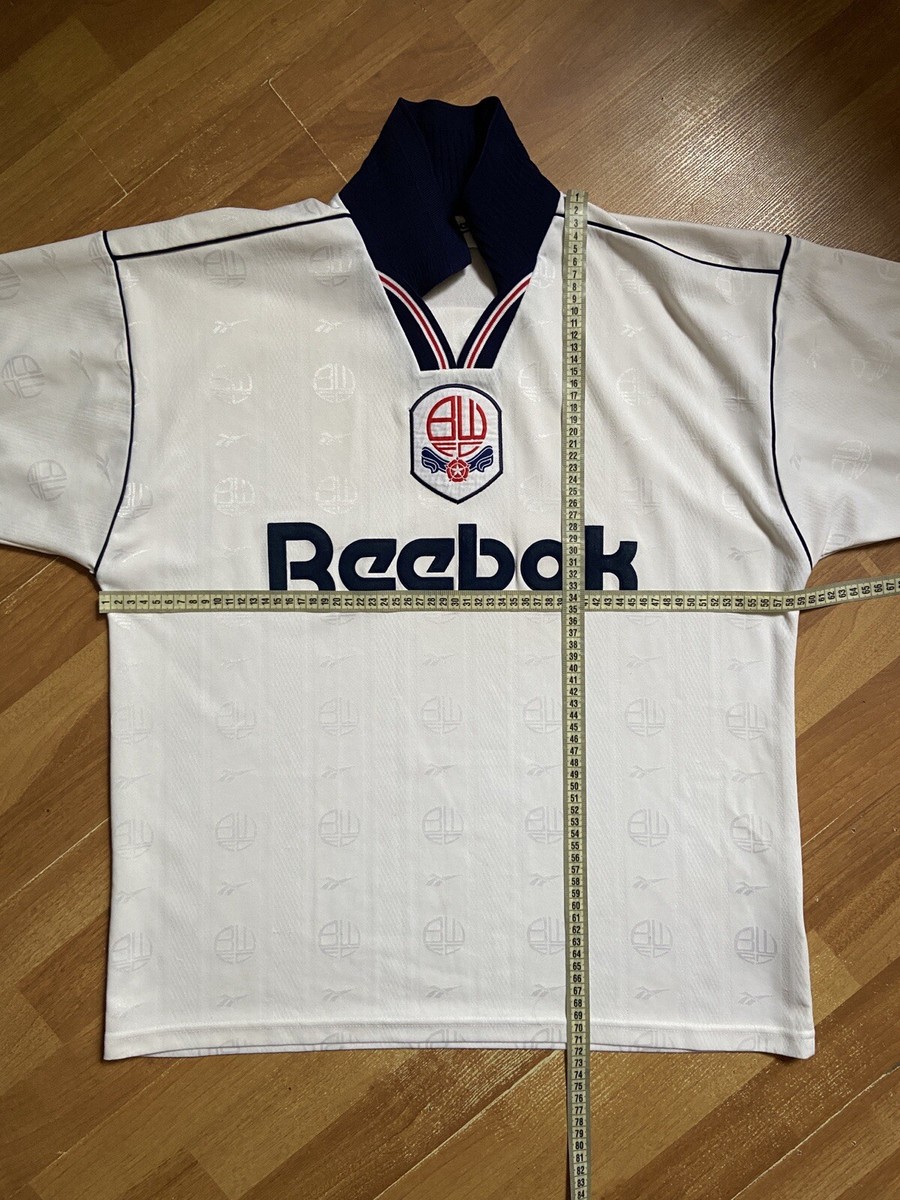 リーボック　サッカー　ユニフォーム　BOLTON WANDERERS F.C. BOLTON WANDERERS 1995 1997 HOME FOOTBAL SHIRT SOCCER JERSEY