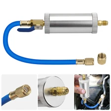 High-Pressure AC Oil & Dye Injector w/ R134A R12 Split Adapter & 1/4 SAE Thread