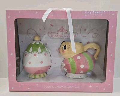 Tea Party Set Johanna Parker CARNIVAL COTTAGE Easter Egg Chick Sugar Bowl Cream