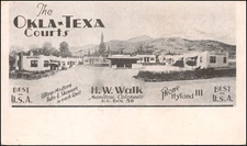 Okla-Texa Courts, Ultra Modern Tubs & Showers, Manitou, Colo.--Postcard G943