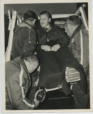 Graham Hill F1 Fahrer Rennen US Grand Prix nach Unfall 1969 Pressefoto