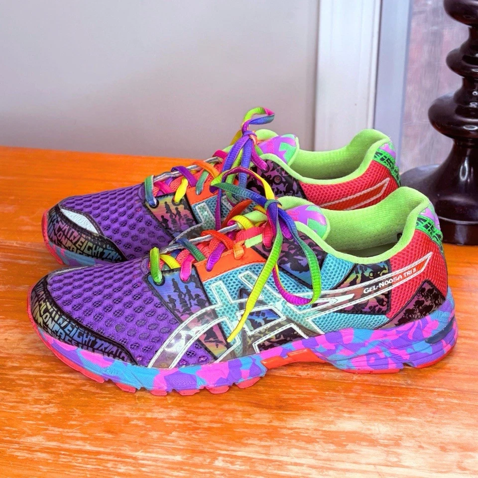 ASICS Gel Noosa Tri 8 Mujer Correr 8 Púrpura/Turq Usado en Excelente Condición Triatlón Foto 2 de 4
