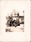 PH2514 WW2 Military Shirtless Men Man Soldier Tank Scene Vintage Snapshot Photo