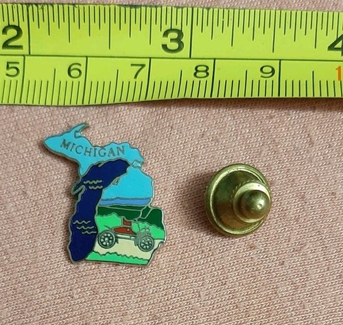Vintage MAFCO Michigan State Shape Great Lake Travel Souvenir Lapel Pin