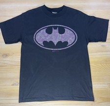 Vintage 90s Batman Purple Logo T-Shirt SSI Single Stitch Made In USA Large