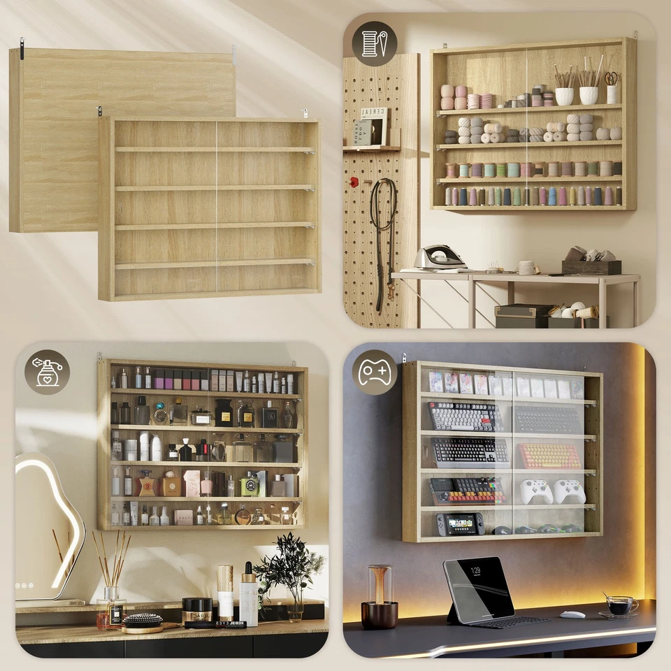 Display Cabinet Four Adjustable Shelves Two Large Glass Doors - Image 4 of 4