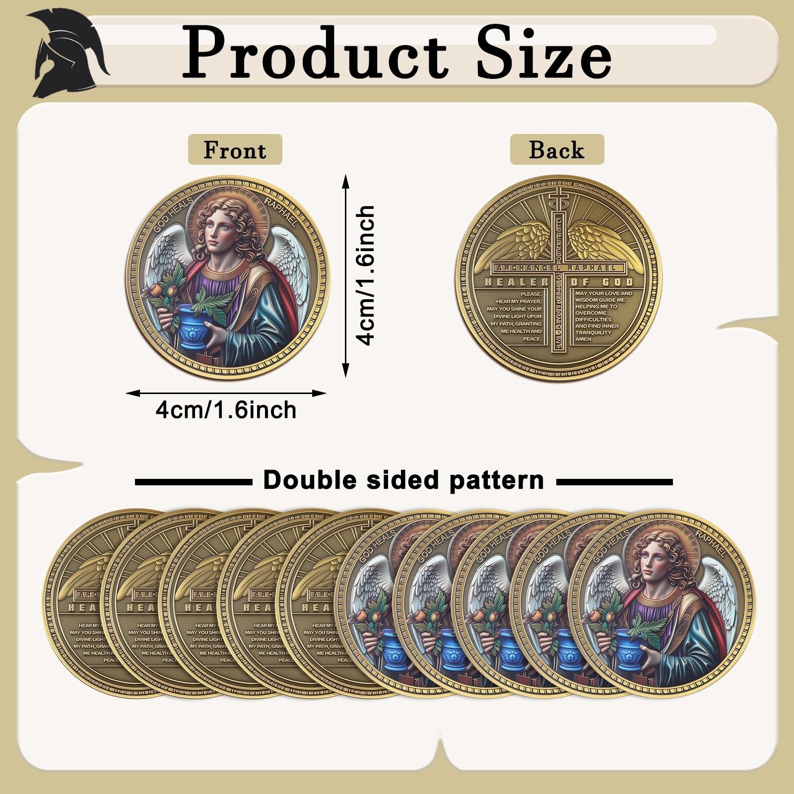 10 Pcs Archangel Raphael Christian Religious Coin Christian Tokens Jesus Coin...