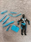 Vintage GI Joe Figure 1992 Snake Eyes With Weapons And Stand