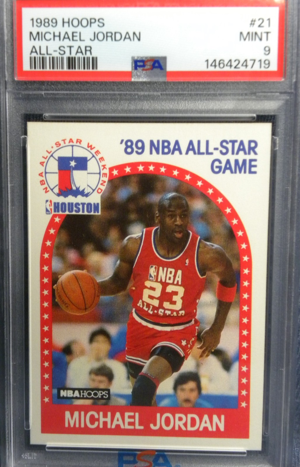 MICHAEL JORDAN  1989 HOOPS #200 & #21 ALL-STAR PSA-9  (2-CARDS) BEAUTIFUL !! view 4