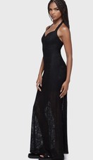 KILLSTAR LILTH'S GOTH METAL GARDEN Maxi DRESS Black Small